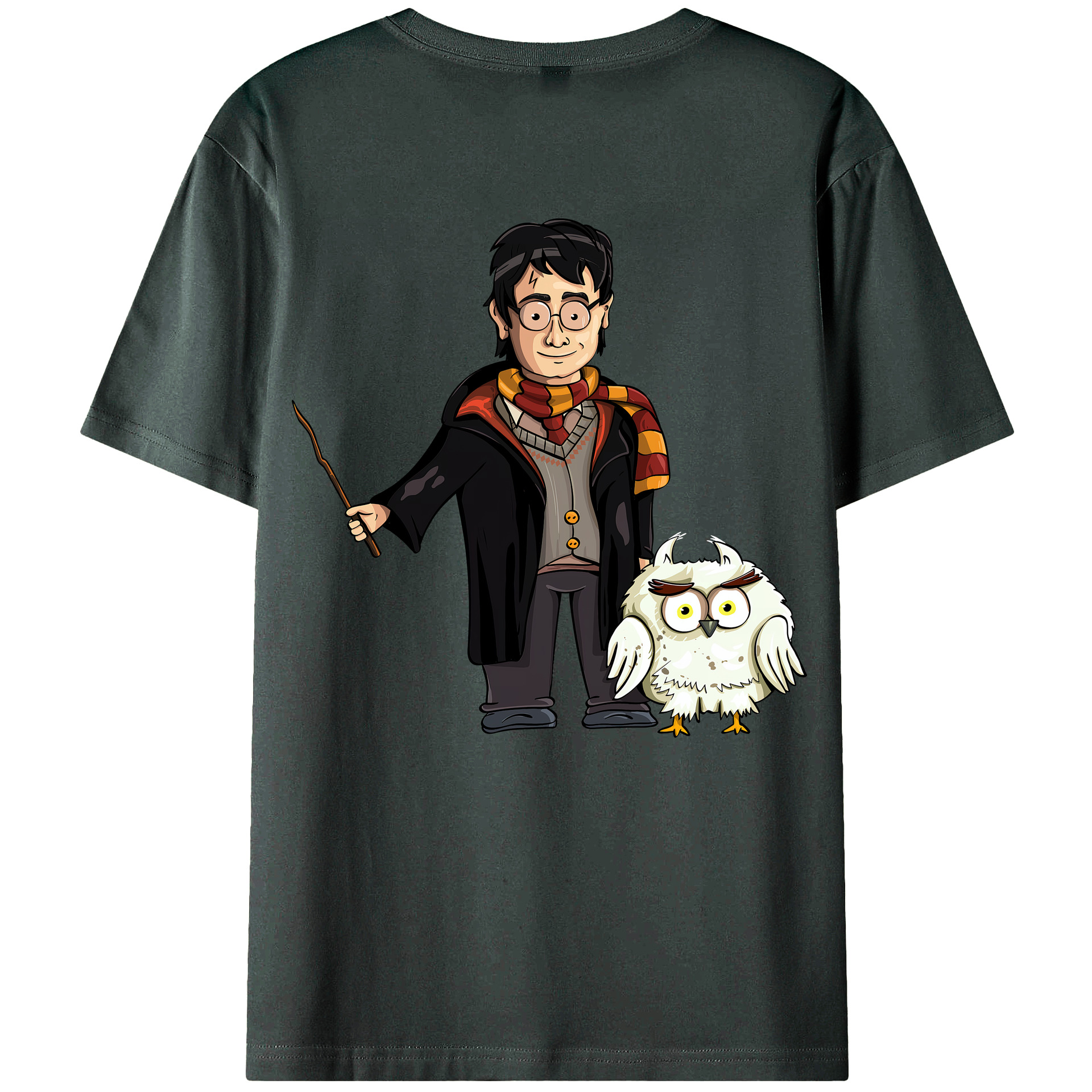 （画像用） Harry Potter ハリー・ポッターシリーズ 綿100％ メンズ半袖Tシャツ（バックプリント） 通気性